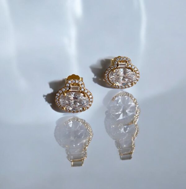 LADY DI EARRINGS GOLD CLEAR