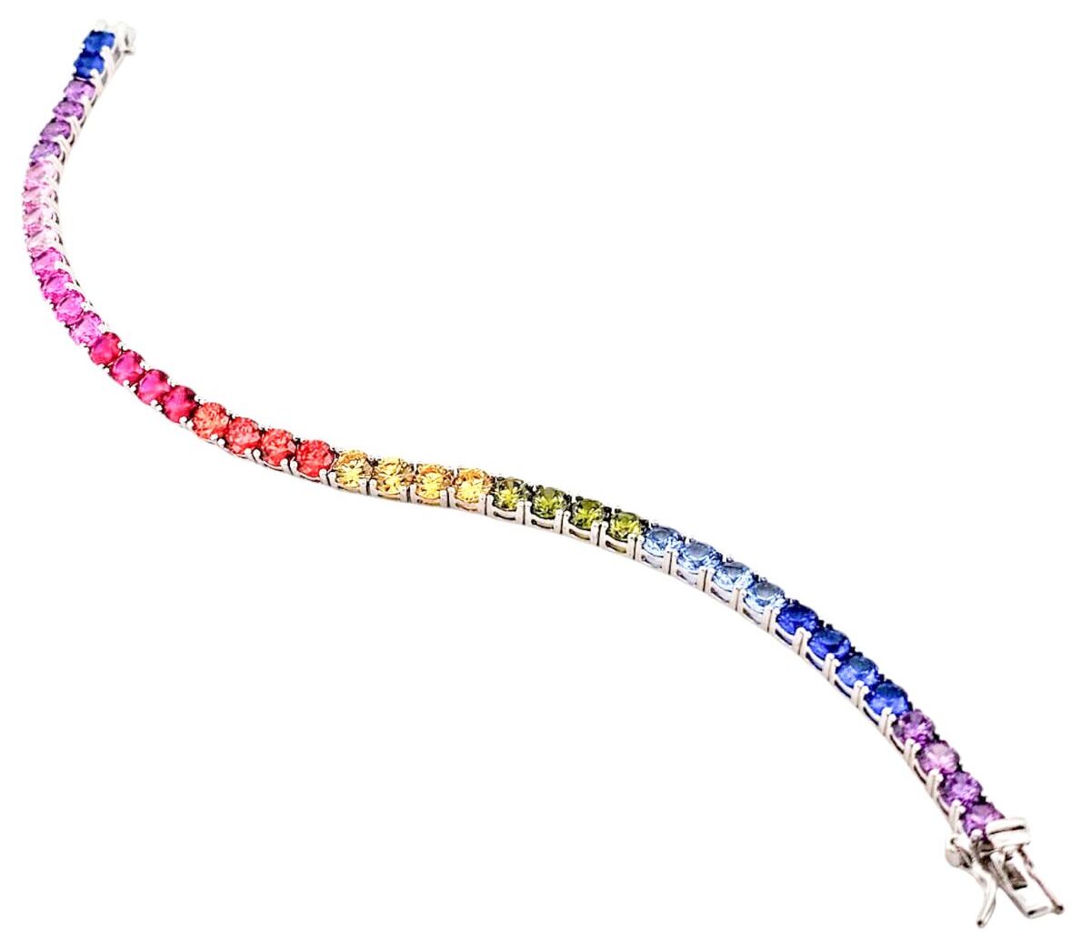 MULTI-COLOR TENNIS GOLD 4 MM BRACELET