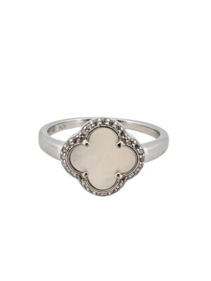 WHITE CLOVER SILVER RING