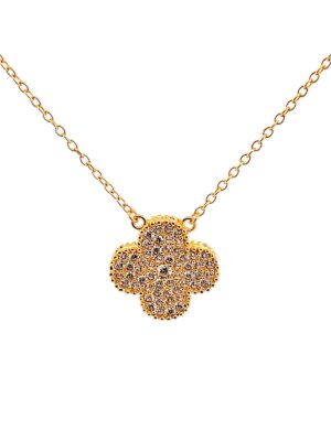 ZIRCON CLOVER GOLD NECKLACE