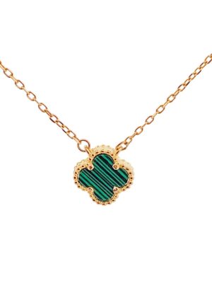 GREEN CLOVER GOLD NECKLACE
